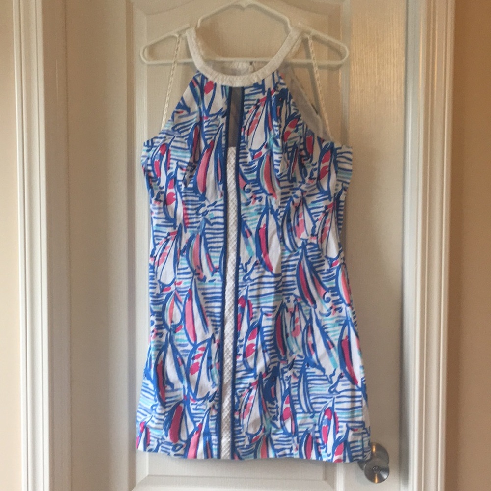 Lilly boat-print shift dress